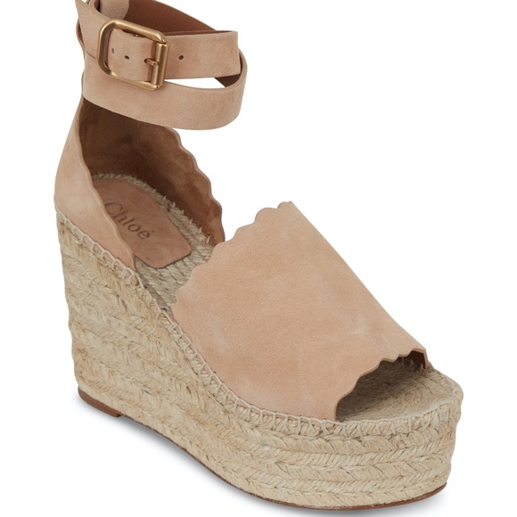 Chloe Suede Wedge Sandals - Picture 1 of 7